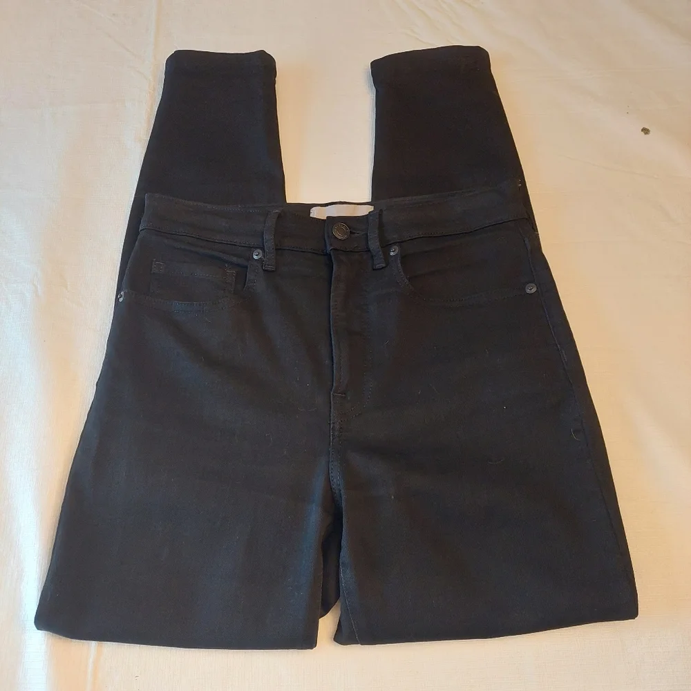 Everlane Black Rigid Premium Denim High Rise Ankle Crop Skinny Jeans Size 28 - Picture 4 of 13